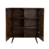 Buffet 120cm de haut en bois d'acacia massif sculpté en façade