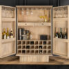 Meuble bar haut en bois de manguier blanchi à la chaux naturel