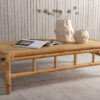 Table basse rectangulaire en bambou et rotin