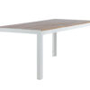 Table de jardin 200cm en bois d'acacia et alu blanc