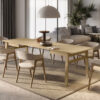 Table de salle à manger extensible en bois naturel