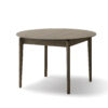Table ronde extensible en bois de chêne foncé