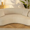 Canapé haricot en tissu bouclé beige 230 cm