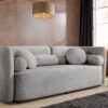 Canapé 3 places en tissu bouclé gris 200cm