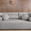 Canapé 3 places en tissu bouclé gris 200cm