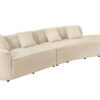 Canapé 5 places en tissu bouclé beige 340 cm