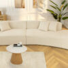 Canapé 5 places en tissu bouclé beige 340 cm