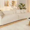 Canapé 5 places en tissu bouclé beige 340 cm