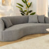 Canapé haricot en tissu bouclé gris 230 cm