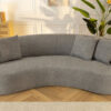 Canapé haricot en tissu bouclé gris 230 cm