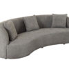 Canapé haricot en tissu bouclé gris 230 cm
