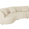 Canapé haricot en tissu bouclé beige 230 cm