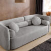 Canapé 3 places en tissu bouclé gris 200cm