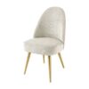 Lot de 2 chaises de salle à manger en velours côtelé beige et pieds dorés