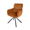 Chaise de salle à manger tissu marron rotative - Marron