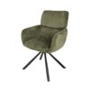 Chaise de salle à manger verte rotative 180° - Vert