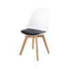 Chaise de salle à manger transparente assise simili cuir noir - Noir