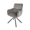Chaise de salle à manger tissu chenille gris - Gris