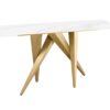 Console 140cm céramique blanc et piétement doré