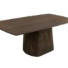 Table à manger forme bateau en bois de manguier massif foncé