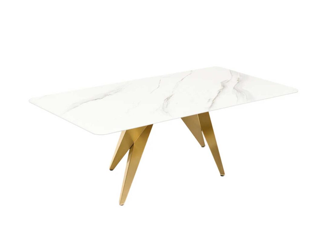Table basse rectangulaire 130cm marbre blanc