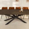 Table de salle à manger 220cm bois de manguier foncé