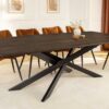 Table de salle à manger 220cm bois de manguier foncé