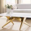 Table basse rectangulaire 130cm marbre blanc