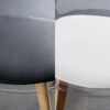 Simili cuir noir et blanc de la chaise de salle à manger