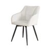 Chaise de salle à manger tissu chenille blanc - Blanc