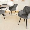 Chaises de salle à manger tissu chenille gris
