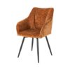 Chaise de salle à manger tissu chenille marron