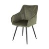 Chaise de salle à manger tissu chenille vert - Vert olive