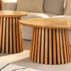 Tables basses bois d'acacia rondes