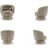Fauteuil rotatif en tissu bouclé taupe