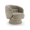 Fauteuil rotatif en tissu bouclé taupe