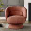 Fauteuil en tissu bouclé terracotta