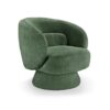 Fauteuil rotatif en tissu bouclé vert moderne