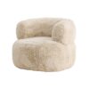 Fauteuil doux fourrure beige