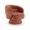 Fauteuil en tissu bouclé terracotta