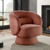 Fauteuil en tissu bouclé terracotta