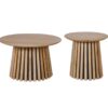 Lot de 2 tables basses en bois d'acacia piétement tasseaux