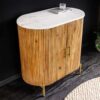 Buffet haut en bois de manguier massif et marbre blanc