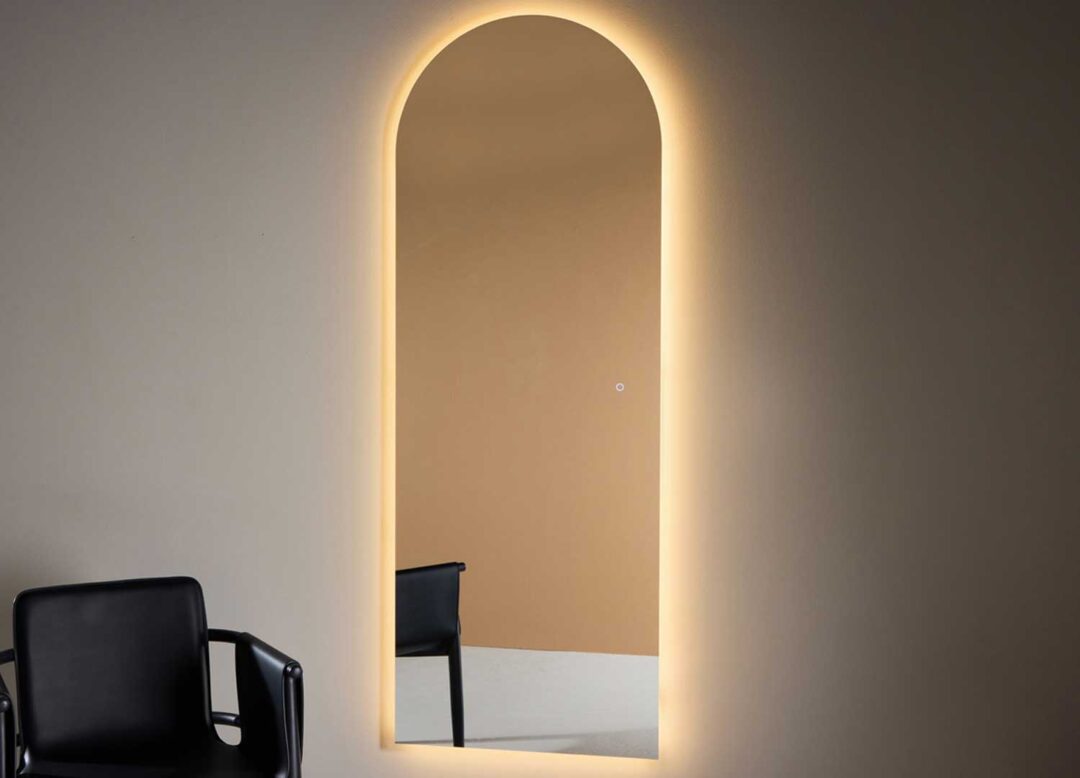 Miroir arche avec led mural
