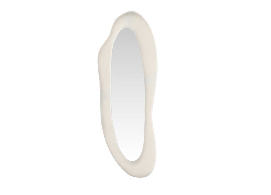 Miroir organique 1m85 en velours beige