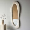 Miroir organique 1m85 en velours beige