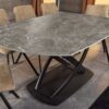 Table de salle à manger extensible grise marbré