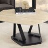 Table basse pivotante plateaux pentagonaux