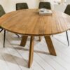 Table à manger ronde en bois de manguier massif 140 cm