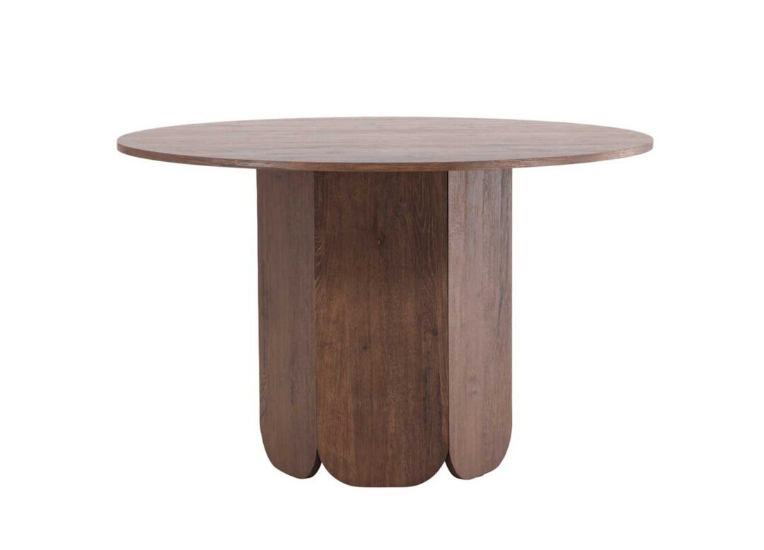 Table de repas ronde bois moka foncé 120 cm